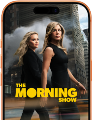 Pantalla de un iPhone 17 mostrando la serie The Morning Show de Apple TV+. 