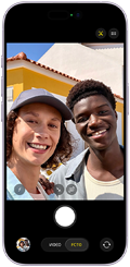 iPhone 17, parte frontal, funcionalidad Encuadre Centrado para fotos