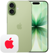 iPhone 17, parte trasera, salvia, sistema de cámara dual Fusion, parte delantera, Dynamic Island, fino contorno negro de la pantalla, logo de AppleCare+