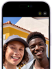 iPhone 17, parte frontal, funcionalidad Encuadre Centrado para fotos en uso