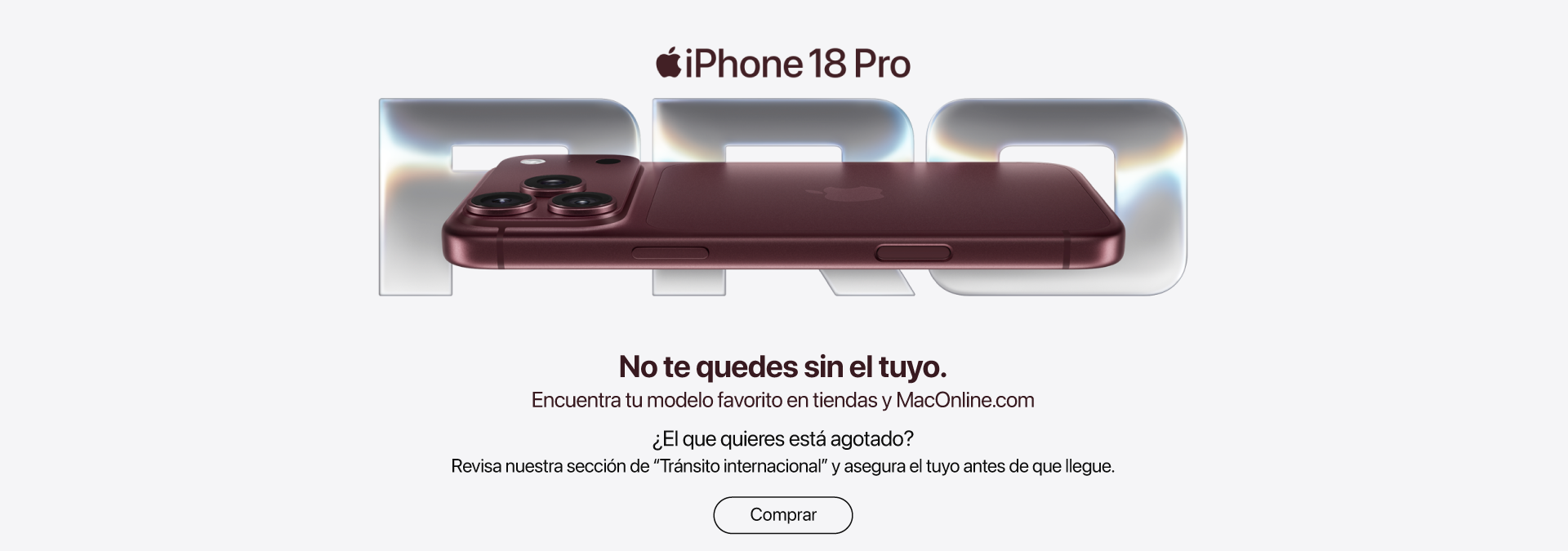 Tránsito internacional: iPhone 18 Pro