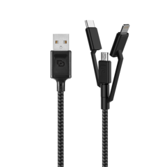 Cable Lightning / Micro-USB / UBS-C a USB-A Dusted