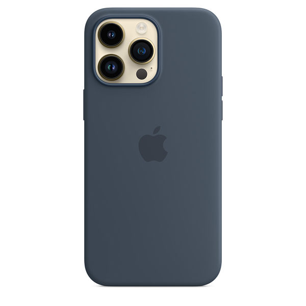 Apple silicone case storm blue 14 pro max 2