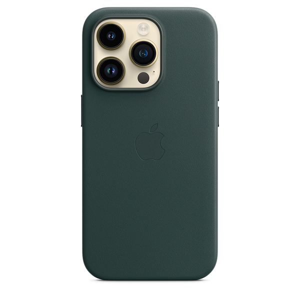 Apple leather case forest green 14 pro 2