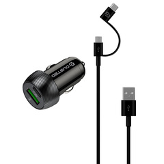 Cargador para auto USB-A / USB-C de 20 W con cable Micro-USB / USB-C Dusted