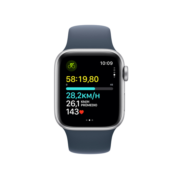 Apple watch se gps 40mm silver aluminum storm blue sport band 6