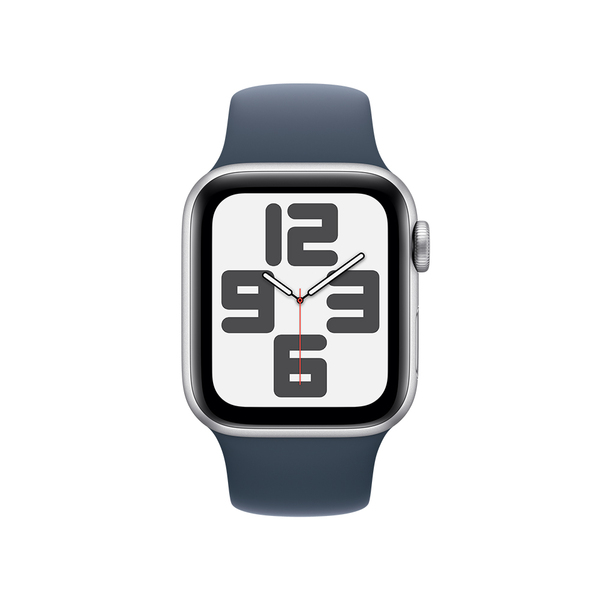 Apple watch se gps 40mm silver aluminum storm blue sport band 2