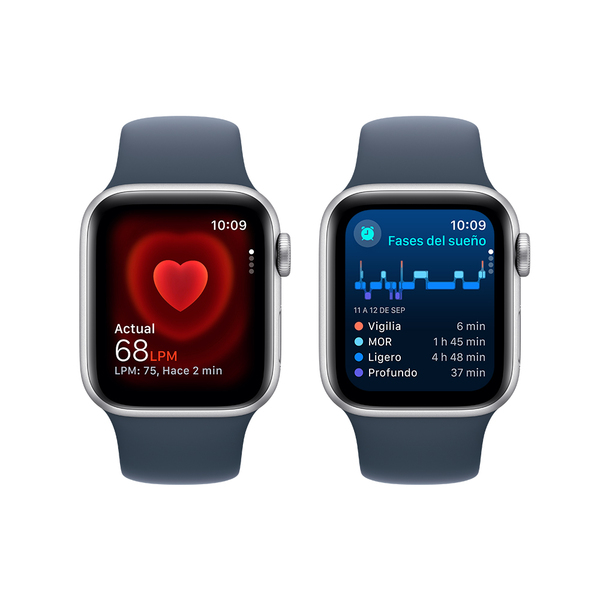 Apple watch se gps 40mm silver aluminum storm blue sport band 5
