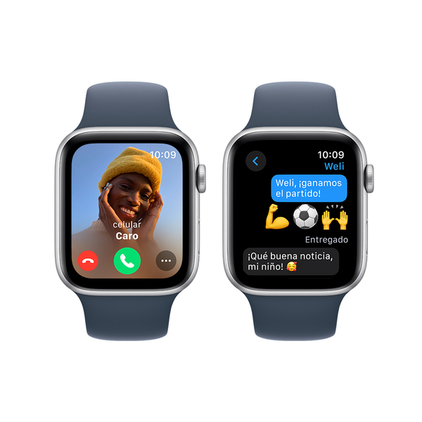 Apple watch se gps 44mm silver aluminum storm blue sport band 4