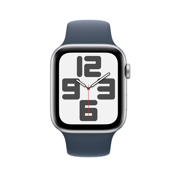 Apple watch se gps 44mm silver aluminum storm blue sport band 2