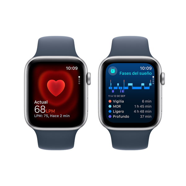 Apple watch se gps 44mm silver aluminum storm blue sport band 5
