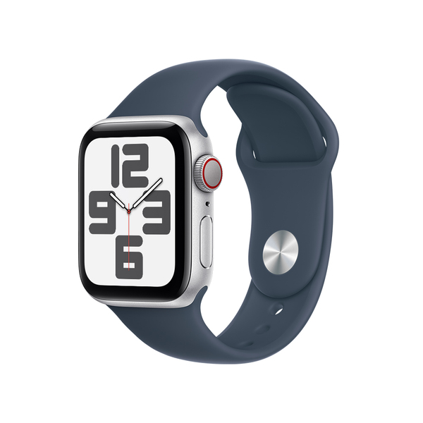 Apple watch se lte 40mm silver aluminum storm blue sport band 1