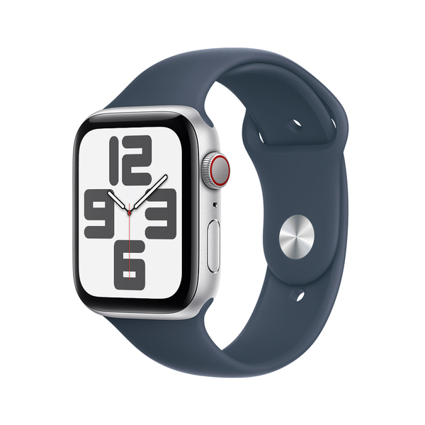 Apple watch se lte 44mm silver aluminum storm blue sport band 1