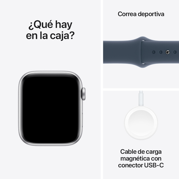 Apple watch se lte 44mm silver aluminum storm blue sport band 8
