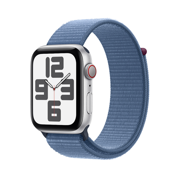 Apple watch se lte 44mm silver aluminum winter blue sport loop 1