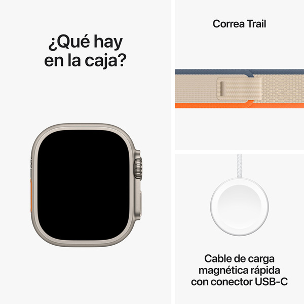Apple watch ultra2 lte lte 49mm titanium beige orange trail loop 9