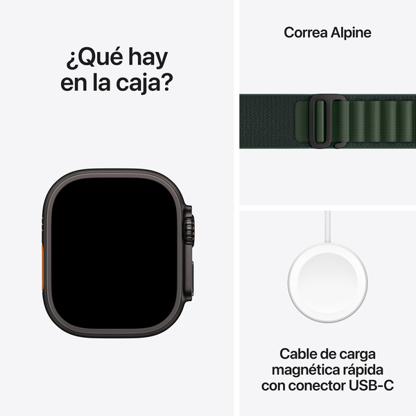 Apple watch ultra 2 49mm black titanium alpine loop dark green 9