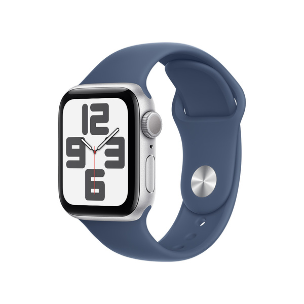 Apple watch se 40mm gps silver aluminum sport band denim 1