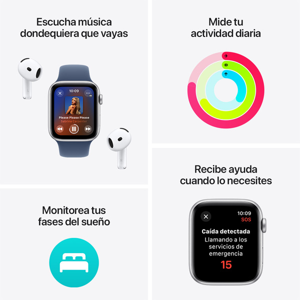 Apple watch se 40mm gps silver aluminum sport band denim 3
