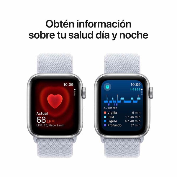 Apple watch se 40mm gps silver aluminum sport loop blue cloud 5