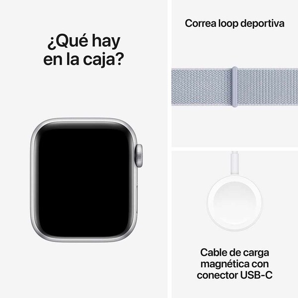 Apple watch se 40mm gps silver aluminum sport loop blue cloud 7