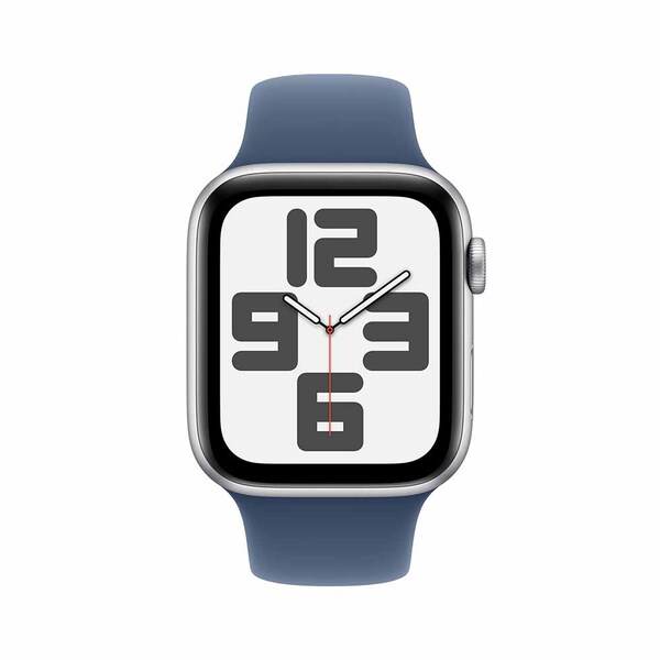 Apple watch se 44mm gps silver aluminum sport band denim 2