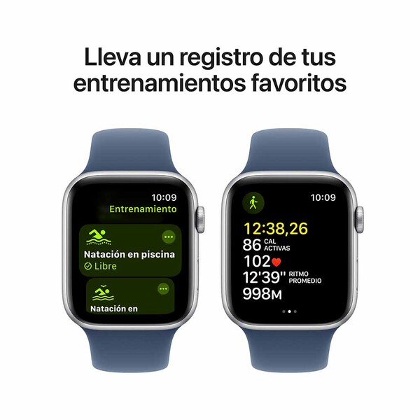 Apple watch se 44mm gps silver aluminum sport band denim 6
