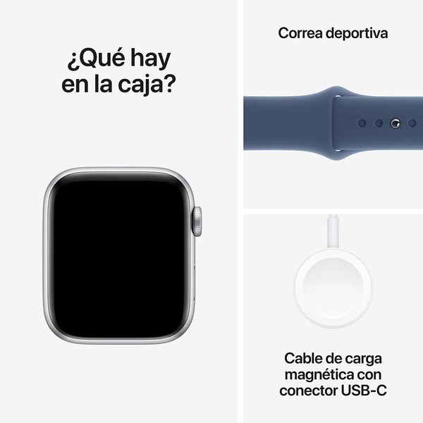 Apple watch se 44mm gps silver aluminum sport band denim 7
