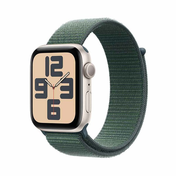 Apple watch se 44mm gps starlight aluminum sport loop lake green 1
