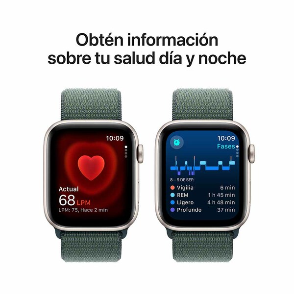 Apple watch se 44mm gps starlight aluminum sport loop lake green 5
