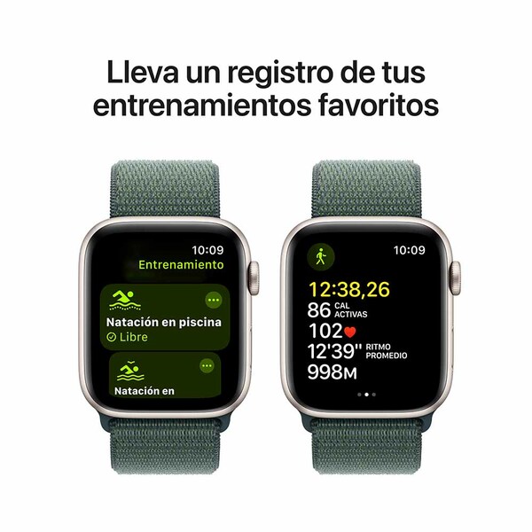 Apple watch se 44mm gps starlight aluminum sport loop lake green 6