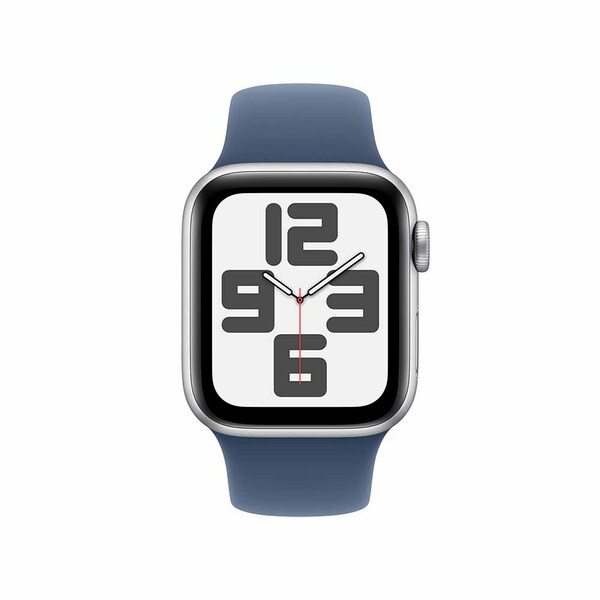Apple watch se 40mm lte silver aluminum sport band denim 2