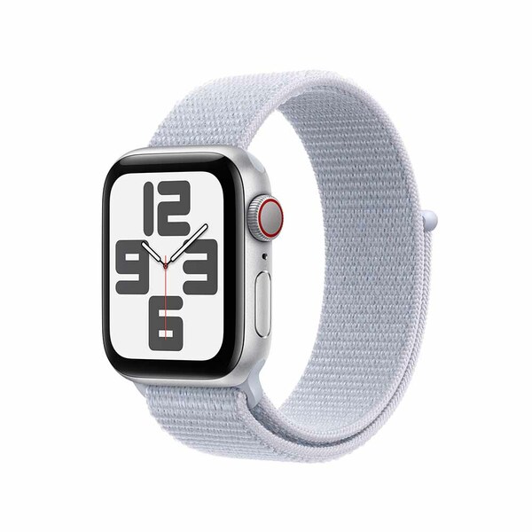 Apple watch se 40mm lte silver aluminum sport loop blue cloud 1