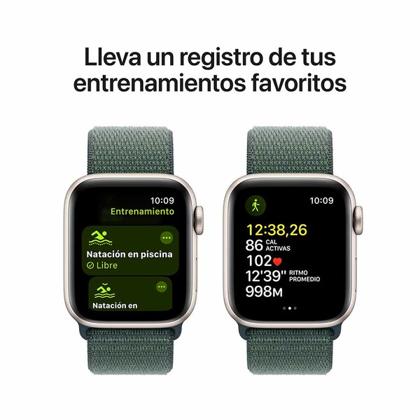 Apple watch se 40mm lte starlight aluminum sport loop lake green 6