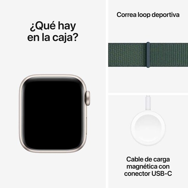 Apple watch se 40mm lte starlight aluminum sport loop lake green 7
