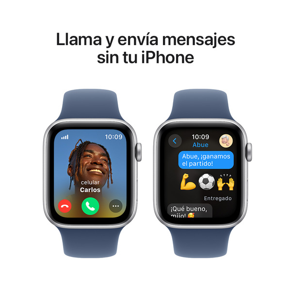 Apple watch se 44mm lte silver aluminum sport band denim 4