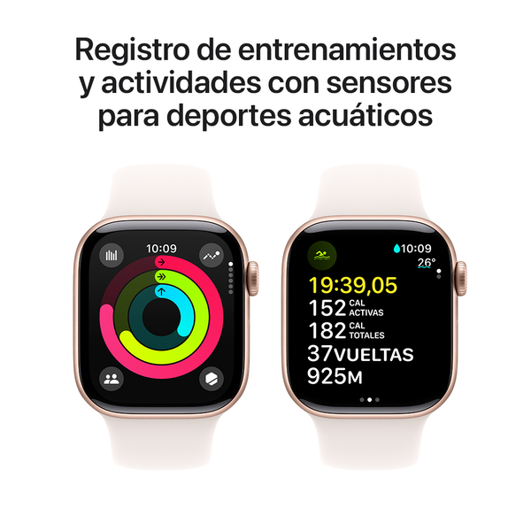 Apple watch series 10 42mm gps rose gold aluminum sport band light blush 4