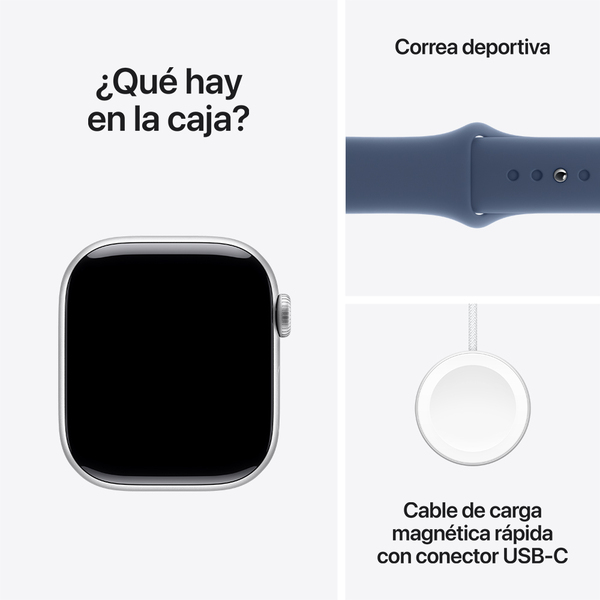 Apple watch series 10 42mm gps silver aluminum sport band denim 9