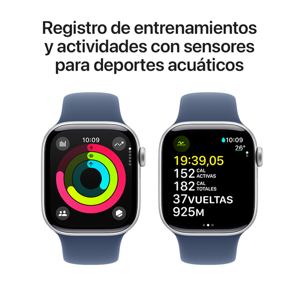 Apple watch series 10 42mm gps silver aluminum sport band denim 4
