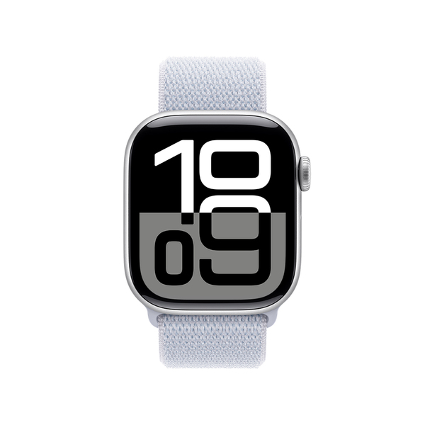 Apple watch series 10 42mm gps silver aluminum sport loop blue cloud 2
