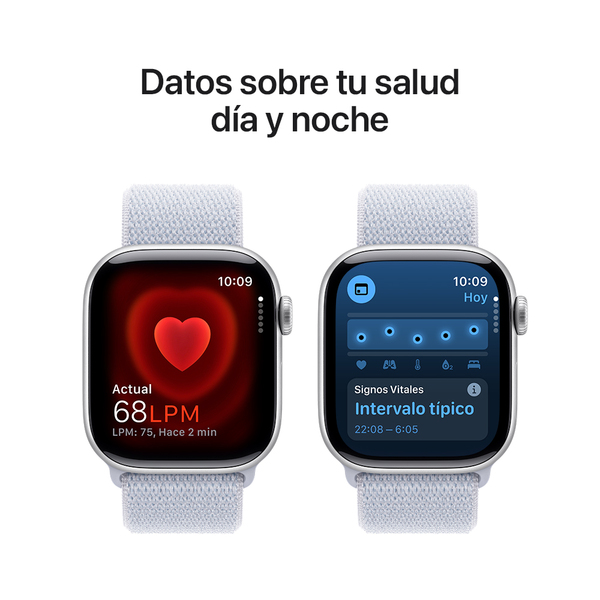 Apple watch series 10 42mm gps silver aluminum sport loop blue cloud 5