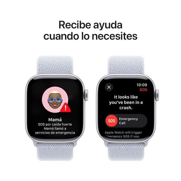 Apple watch series 10 42mm gps silver aluminum sport loop blue cloud 6
