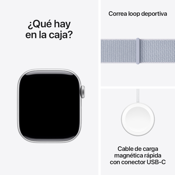 Apple watch series 10 42mm gps silver aluminum sport loop blue cloud 9