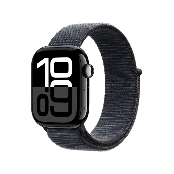 Apple watch series 10 42mm gps jet black aluminum sport loop ink 1