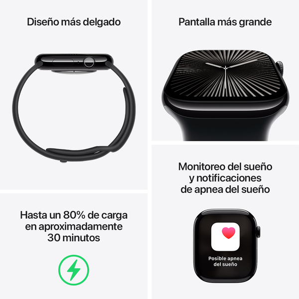 Apple watch series 10 42mm gps jet black aluminum sport loop ink 3
