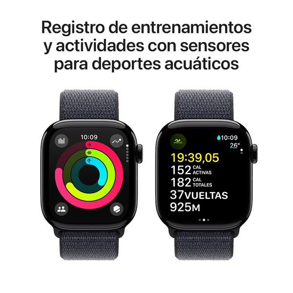 Apple watch series 10 42mm gps jet black aluminum sport loop ink 4