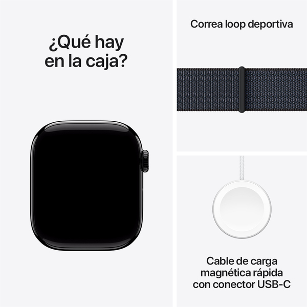 Apple watch series 10 42mm gps jet black aluminum sport loop ink 9