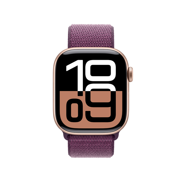 Apple watch series 10 42mm gps rose gold aluminum sport loop plum 2