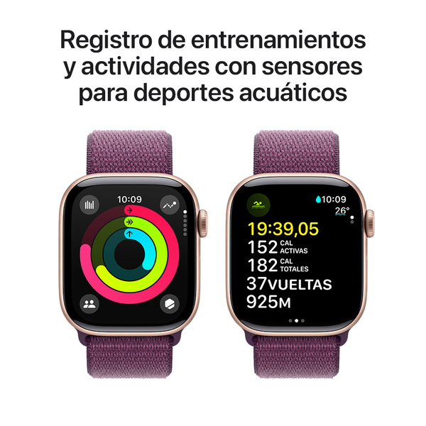 Apple watch series 10 42mm gps rose gold aluminum sport loop plum 4