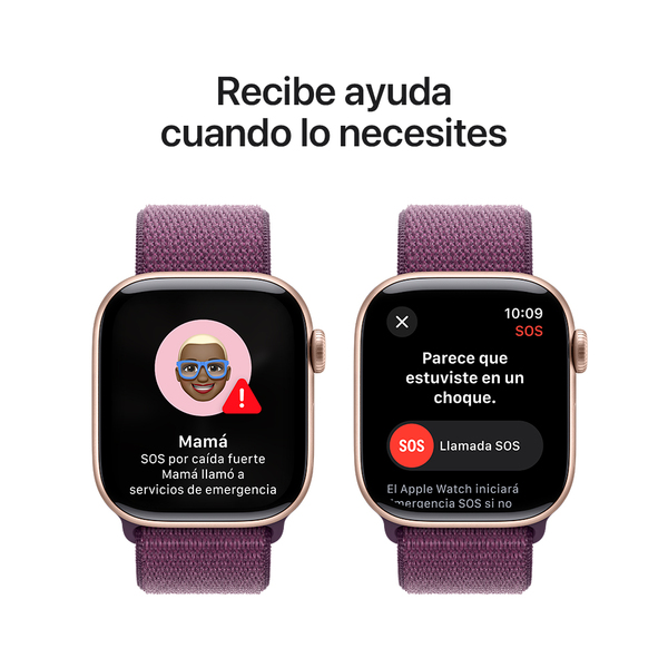 Apple watch series 10 42mm gps rose gold aluminum sport loop plum 6